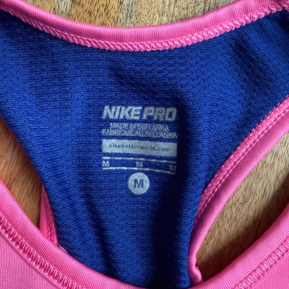 Nike Dri Fit Pink & Blue Color Block Sports Bra girls sz: Med - Picture 3 of 7